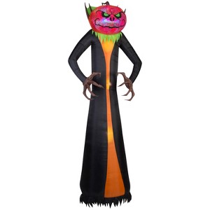 Gemmy Giant Halloween Inflatable Jack O' Lantern Reaper with Psychedelic Spirals of Light, 12 ft Tall - 1 of 4