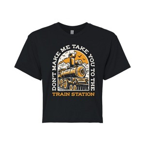 Women's - Yellowstone - Don't Make Me Take You Train Station Cropped Graphic T-Shirt - 1 of 4