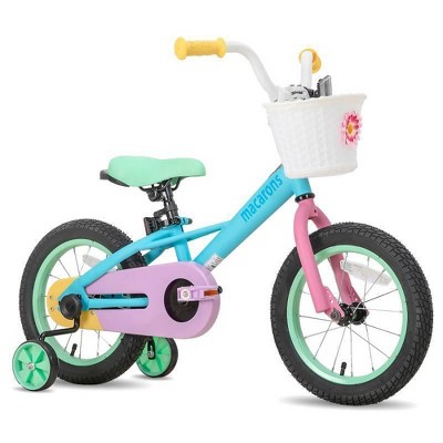JOYSTAR Macaron Kids Bike, Girls Bicycle for Ages 2-7, 33 to 53 Inches Tall, with Training Wheels and Coaster Brakes, 16 Inch, Rainbow