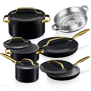 Gotham Steel Modern Collection 11 Piece Ceramic Nonstick Cookware Set - 1 of 4