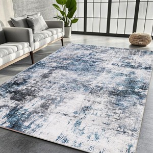 Washable Non-Slip Area Rugs: Modern Abstract Neutral Carpet, Soft Stain Resistant Rugs for Living Room, Bedroom, Home, Office - 1 of 4