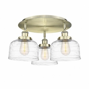 Bell - 3 Light Flush Mount In Art Deco Style-9.25 Inches Tall and 19.75 Inches Wide - 1 of 1