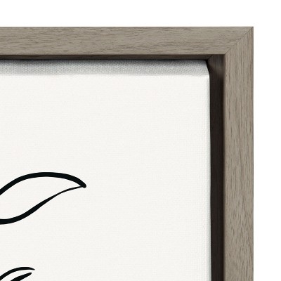 Gray Framed Botanical Sketch Print on Canvas, 18x24