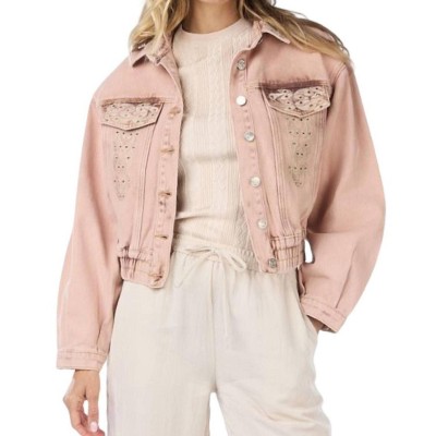 Women's Cropped Jean Embellished Jacket - ESQUALO