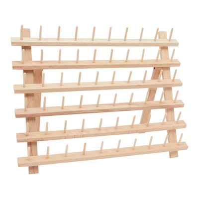 Bright Creations Sewing Thread Holder, 60 Spool Wooden Storage Rack Organizer (15.7 x 12.6 x 4.9 In)