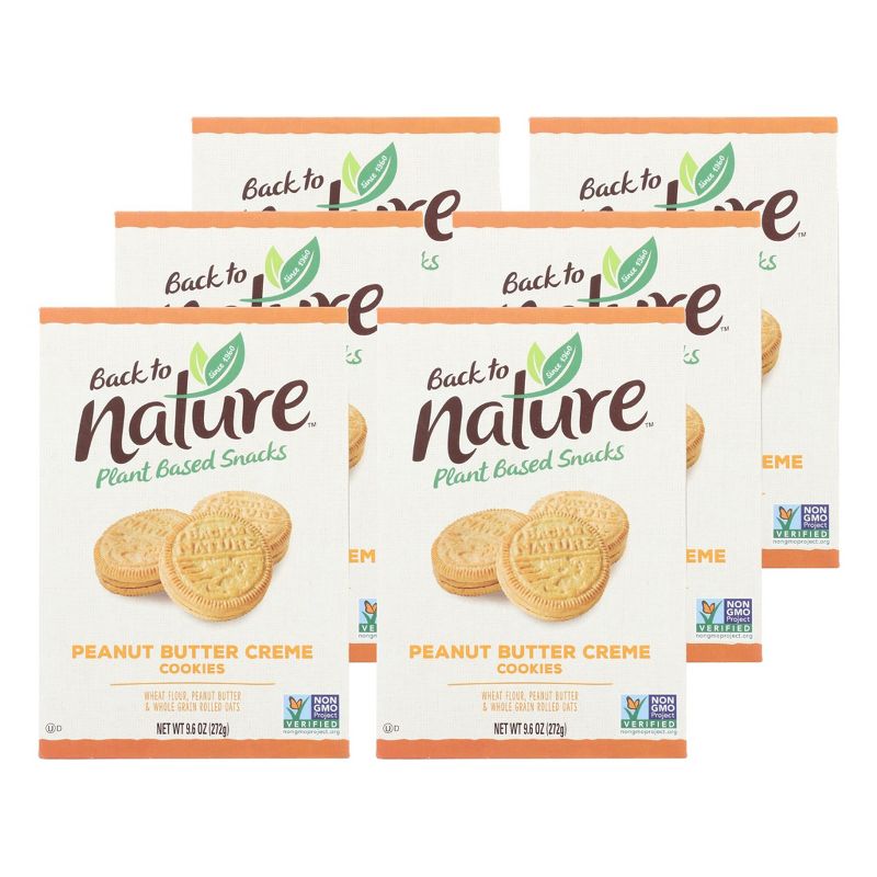 Back To Nature Peanut Butter Crème Cookies - Case of 6/9.6 oz, 1 of 7