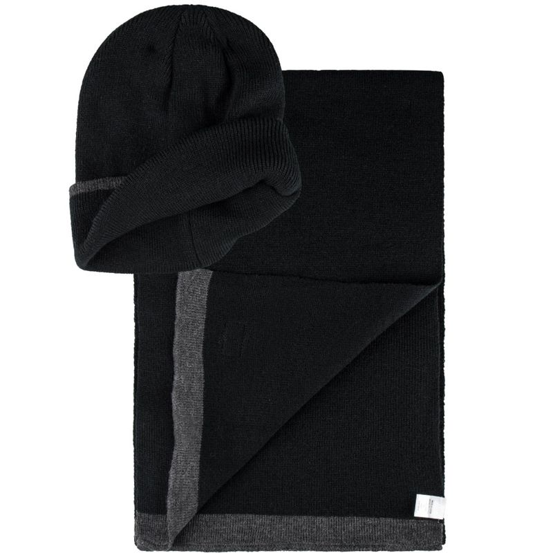 Levi's Men's Ultra Cozy Knit Beanie Hat and Scarf Set, 2 of 6