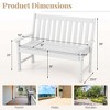 Costway Garden Bench All-Weather HDPE 2-Person Outdoor Bench for Front Porch Backyard Black/White/Gray/Beige - 3 of 4