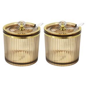 Unique Bargains Seasoning Storage Qtip Holder Dispensers with Lids and Spoons 2 Sets 8.8oz - 1 of 4
