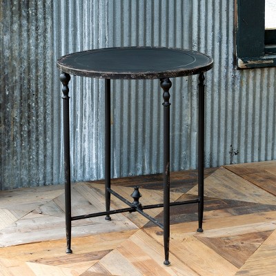 Park Hill Collection Antique Black Metal Round Side Table