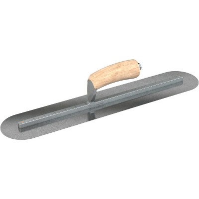 Bon Tool 66-198 Finish Trowel - Round - Car Steel - 20 X 4 - Wood - Long Shank