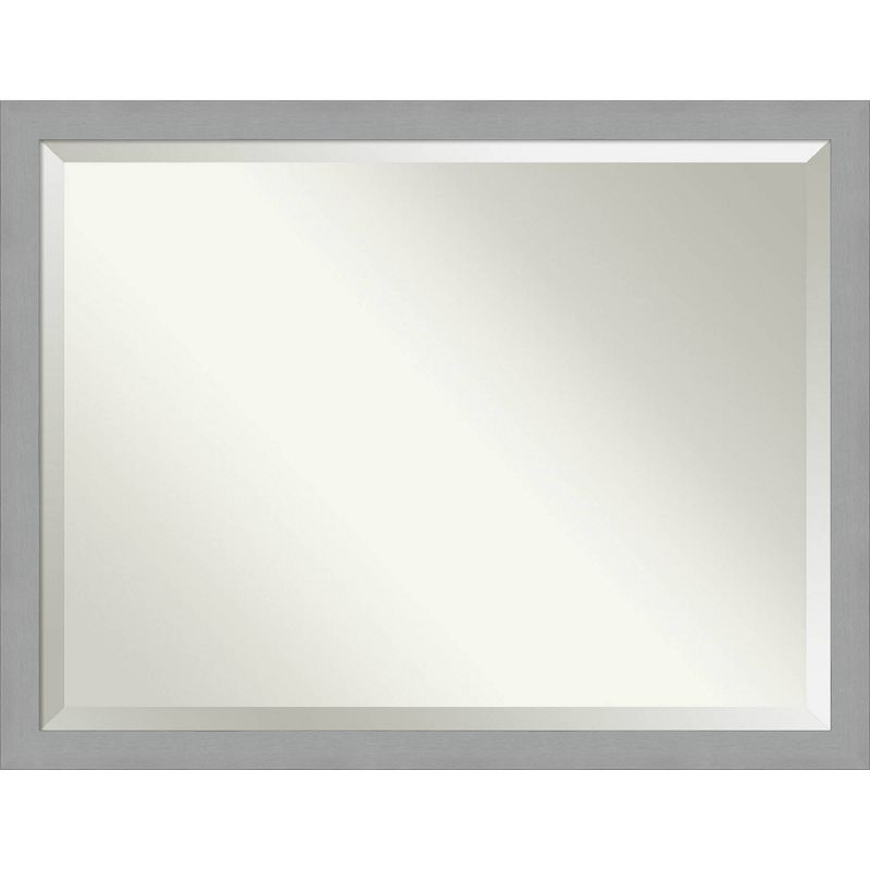 44&#34; x 34&#34; Brushed Nickel Framed Wall Mirror Silver - Amanti Art, 1 of 9