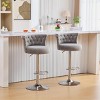 Set of 2 Velvet Swivel Bar Stools,Adjustable Counter Stools with Tufted Back,Chrome Base and Nailhead Trim for Kitchen Island-Maison Boucle - 2 of 4