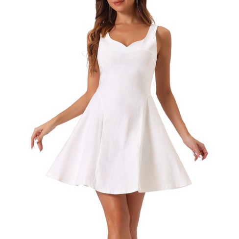 Fit and flare white cocktail dress best sale