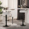 Round Storage Bar Stool Set of 2, Height Adjustable 360¡ã Swivel Counter Height Armless Bar Chairs with Metal Frame for Kitchen - 3 of 4