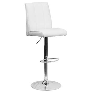 Emma And Oliver 2 Pack Contemporary Cozy Mid-back Vinyl Adjustable Height  Barstool With Chrome Base : Target
