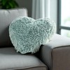 HomeRoots Heart Shaped Celadon Shag Accent Pillow - 2 of 4