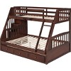 Streamdale Twin-Over-Full Bunk Bed with Drawers, Ladder and Storage Staircase, Espresso - 4 of 4
