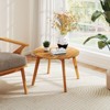 Tangkula 2PCS Outdoor Acacia Wood Side Table Patio 24.5" Round End Table w/ Slatted Tabletop - 3 of 4