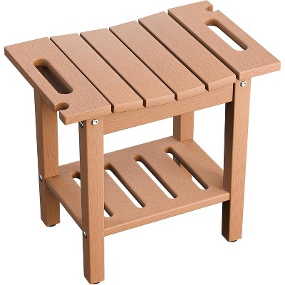 VINGLI 18 Inch Small Outdoor Bench, Waterproof Shower Bench Backless HDPE Stools Chairs for Inside Shower, Outdoor, Kitchen Short Stools