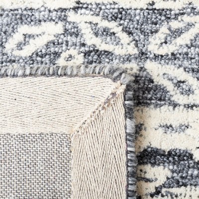 Gray and Ivory Hand-Tufted Wool Area Rug, 3' x 5'