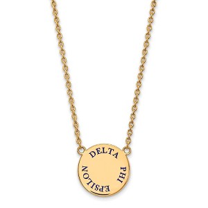 Black Bow Jewelry 14k Yellow Gold Plated Sterling Silver Delta Phi Epsilon Greek Life Necklace 18 Inch - 1 of 4