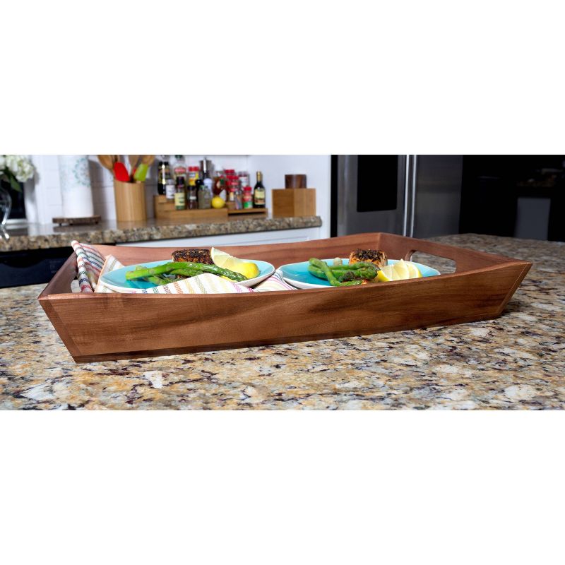 19&#34; x 14&#34; Acacia Curved Serving Tray - Lipper International, 4 of 7