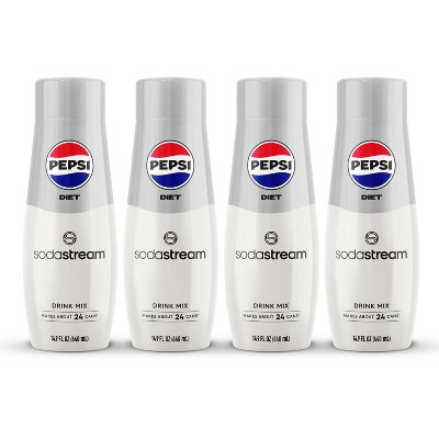 SodaStream Diet Pepsi Drink Mix 14.9 fl oz/4pk: Liquid Concentrate, Cola Flavor, Mix Ready, No Major Allergens