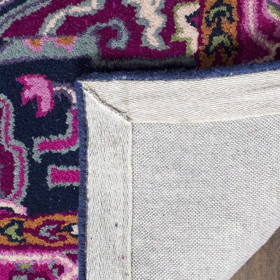 Bellagio Pink and Navy 6' x 9' Handmade Wool Area Rug