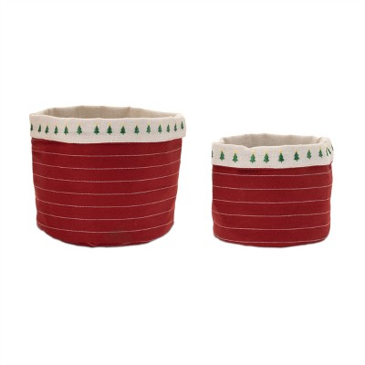 Fabric Pine Tree Pot Cover (Set of 2)