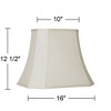 Imperial Shade Set of 2 Creme Medium Cut Corner Rectangular Lamp Shades 10" Top x 16" Bottom x 13" High (Spider) Replacement with Harp and Finial - 4 of 4