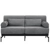 Modern 59" Two Seater Couch, Chenille Loveseat Sofa with USB Ports, Cylindrical Armrests and Steel Frame for Living Room or Apartment - Cuddlewood - 3 of 4