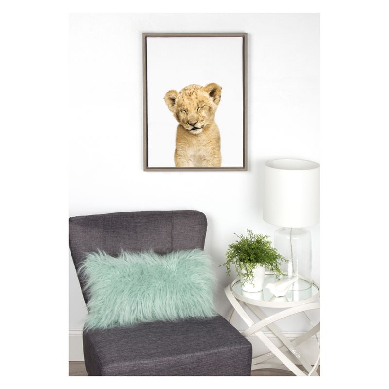 Sylvie Animal Studio Sleepy Lion Framed Canvas by Amy Peterson - Kate & Laurel All Things Decor, 5 of 6