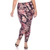 Women's Plus Size Printed Leggings - One Size Fits Most Plus - White Mark - 2 of 3