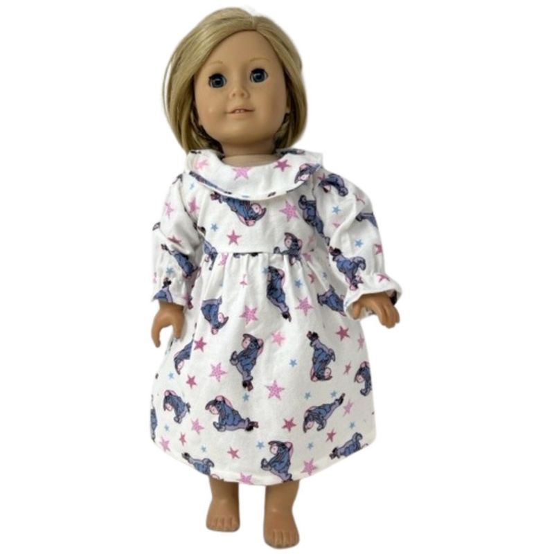 Doll Clothes Superstore Flannel Nightgown Fits 18 Inch Girl Dolls Like American Girl Our Generation My Life, 3 of 5