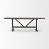 HomeRoots 94" Dark Brown Solid Wood Trestle Base Oval Dining Table - 4 of 4