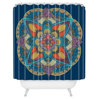 Valentina Ramos Peony Shower Curtain Blue - Deny Designs