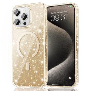 Entronix [Magnetic] Case Compatible with iPhone 15 Pro Max - [Hard Back] Glitter Color - 1 of 4