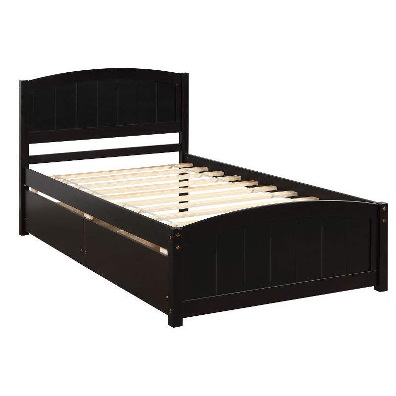 Twin size Platform Bed with Two Drawers-ModernLuxe, 4 of 11