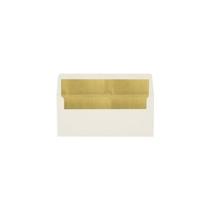 LUX 4 1/8" x 9 1/2" #10 70lbs. Envelopes Natural With Gold Lining FLNT4260-04-50 - 1 of 1