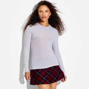 Women's Slim Fit Long Sleeve Crewneck Long and Lean T-Shirt - Wild Fable™ - 1 of 4