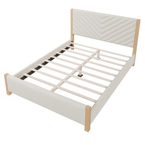 NicBex Mid-Century Queen Size Upholstered Platform Bed with Tufted Headboard for Adults/Boys/Girls - 1 of 4