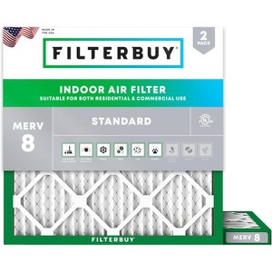 Filterbuy 19x19x1 Air Filter (2-Pack), Pleated MERV 8 Dust Defense Replacement HVAC AC Furnace Filters (Actual Size: 19.00 x 19.00 x 0.75) - 1 of 4