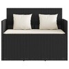 vidaXL Patio Bench with Cushions Black Poly Rattan - 4 of 4