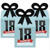 Big Dot of Happiness Boy 18th Birthday - Square Favor Gift Boxes - Eighteenth Birthday Party Bow Boxes - Set of 12 - 2 of 4