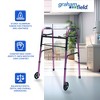 Lumex Everyday Adult Walker Lightweight, Foldable Walking Aid, 5 Inch Front Wheels with Glide TipsSupports up to 300 Pound Weight Capacity, Plum - 3 of 4