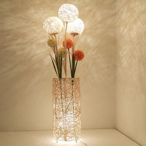 Pastoral Floor Lamp Decorative Rattan Standing Lamps Led Bulb for Reading - 1 of 4