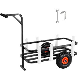 VEVOR Beach Fishing Cart, 200 lbs Load Capacity, Fish and Marine Cart with Two 11" Big Wheels Rubber Balloon Tires for Sand,  Pier Wagon Trolley - 1 of 4