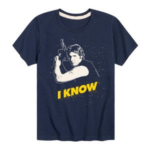 Boys' - Star Wars - Valentine Han Solo I Know Short Sleeve Graphic T-Shirt - 1 of 4