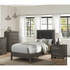 TiramisuBest Contemporary Design Dark Gray Finish Twin Size Bed 1pc Button-Tufted Faux Leather Upholstered Headboard Wooden Bedroom Furnitur - 3 of 4